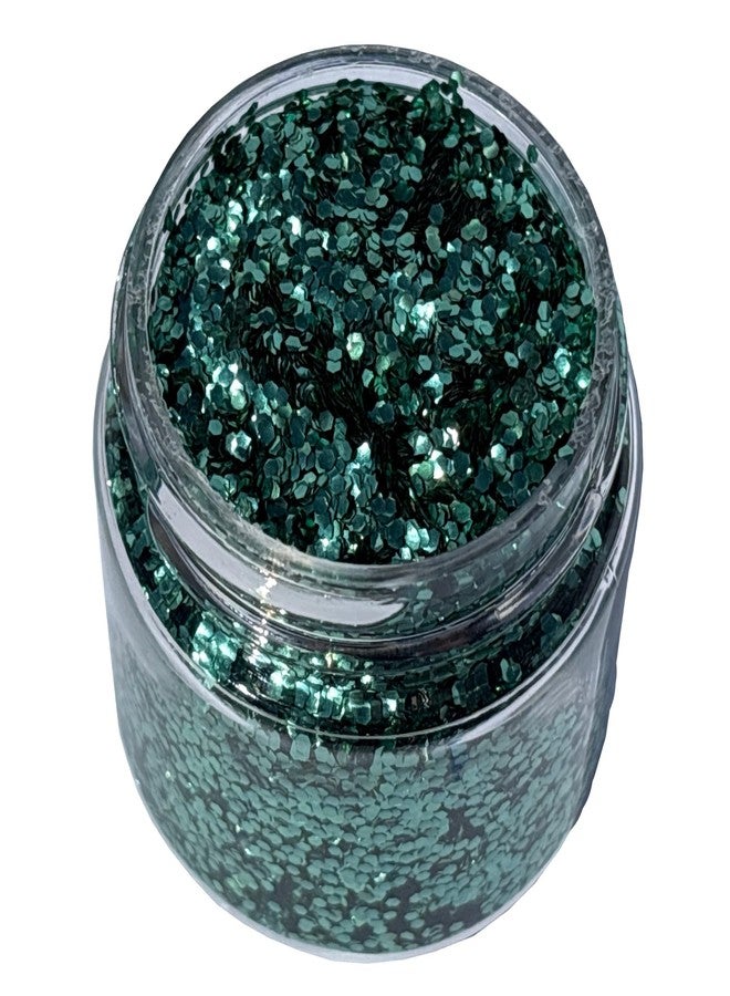 DIY Kit Creations: Biodegradable Emerald Green Chunky Cosmetic Grade Glitter 0.75 oz jar - Vegan & Made in The USA - Image 2